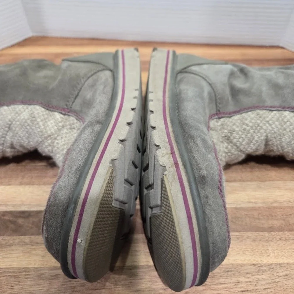 Sorel Newbie Tall Boots Womens 11 Quarry Grey Suede Quilted Fleece Winter NL2075